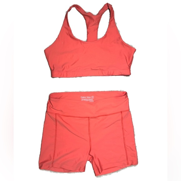 Outdoor Voices TWO PIECE SET (SplashKnit All-Time Bra) & (SplashKnit 5" Short) - Picture 1 of 9
